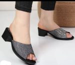 کفش دمپایی پاشنه دار جنس رویه لمه