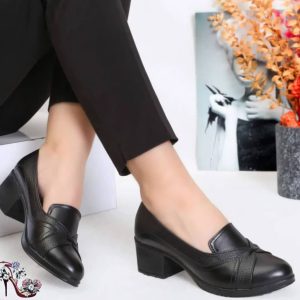 کفش طبی پاشنه 5 سانت طرح رویه ضربدری