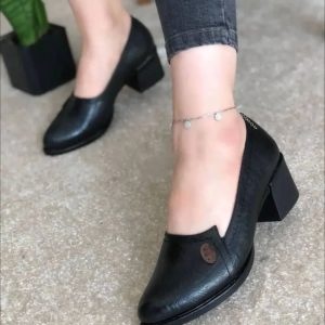 کفش طبی پاشنه 5 سانت رویه طرح مهر